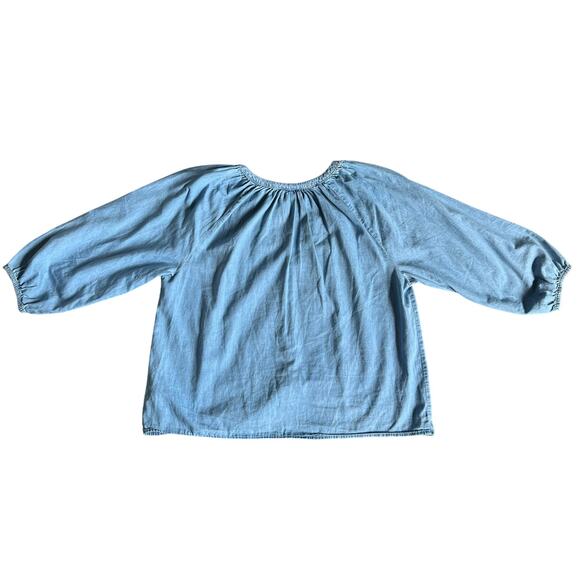 Gap Womens Blue Chambray Splitneck Top Size Medium - Picture 5 of 7